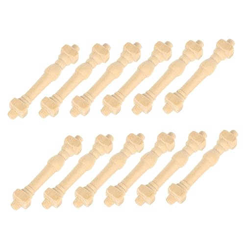 HAPINARY 12 Stück Geländerpfosten Mini Ornament Miniatur Holzgeländer Mini Hausmöbel Mini Holzgeländer Mini Handläufe Kinder Mini Spielzeug Mini Geländer Miniaturmöbel von HAPINARY