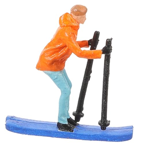 HAPINARY 164 Ski Mädchen – Orange Miniatur Modell Ski Zubehör Mini Ski Menschen Dekoratives Architekturmodell Simulation Skifahren Menschen Modell Skifahren Menschen Spielzeug von HAPINARY