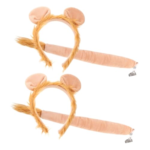 HAPINARY 2 Sätze Löwen-stirnband Löwen-cosplay-stirnband Löwenkostüm Für Kinder Löwen-cosplay-zubehör Kinder Tier Cosplay Kostüm Affenkostüm-requisiten Kopfschmuck Mit Katzenohren Stoff von HAPINARY