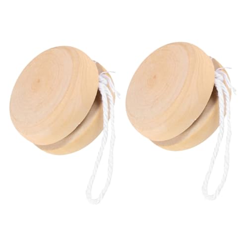 HAPINARY 2St Ornamente und Dekorationen Yoyo DIY Spielzeugball Holz-Looping-Yoyo Yoyos für Weihnachten yoyo hölzern Khaki von HAPINARY