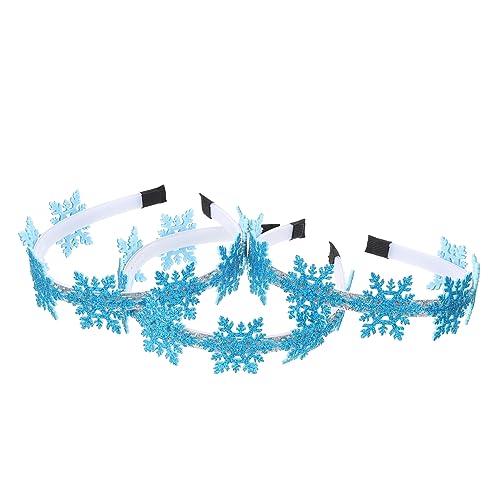 HAPINARY 3St Weihnachts-Schneeflocke-Stirnband Haarschmuck mit Schneeflocken glitzerndes Schneeflocken-Stirnband weihnachtshaarspangen weihnachts haarspangen Weihnachtshaar-Accessoire Harz von HAPINARY