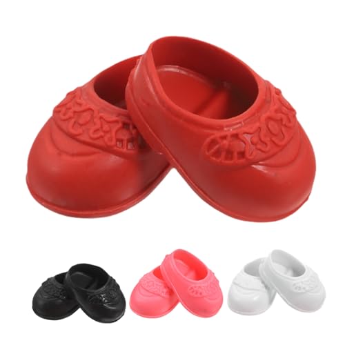 HAPINARY 4 Paare Schuhe Miniaturschuh Babypuppensachen Minipuppenschuhe Neugeborene Babyschuhe Anziehschuhe Für Mädchenpuppen Mini-kleiderschuhe -Wohnungen Babydoll-Schuhe Plastik von HAPINARY