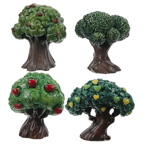 HAPINARY 4 Stück Simulation Apfelbaum Simulation Baum Ornament Landschaft DIY Bäume Baumschmuck Grüne Landschaft Baum Miniatur Straßenbäume Künstlicher Baum Schreibtisch Dekoration von HAPINARY