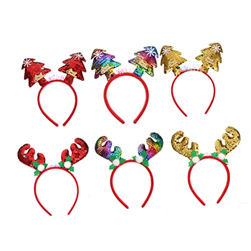 HAPINARY 6 Stück Teiliges Weihnachts Haarband mit Rentier Geweih und Pailletten Festlicher Kopfschmuck für und Kostüm Vielseitig Einsetzbar für Erwachsene HAPINARY 6 Stück Teiliges Weihnachts Haarband mit Rentier Geweih und Pailletten Festlicher Kopfschmuck für und Kostüm Vielseitig Einsetzbar für Erwachsene von HAPINARY