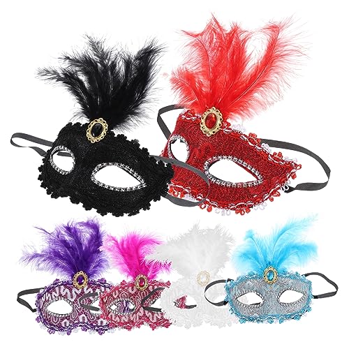 HAPINARY 6St Halloween-Masken 6-teiliges Set Ball Masken Festivalmaske Maskerade für Frauen Partymaske Halbmaske halloween masken halloweenmaske masks black Party-Maske Frauenmaske Plastik von HAPINARY