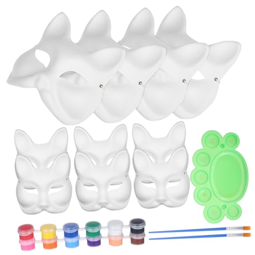 HAPINARY DIY Fuchsmaske Teilig Unbemalt aus Papier mit Farben Farbe und Pinseln für Cosplay Karneval Kostüm Kreativmaske HAPINARY DIY Fuchsmaske Teilig Unbemalt aus Papier mit Farben Farbe und Pinseln für Cosplay Karneval Kostüm Kreativmaske von HAPINARY