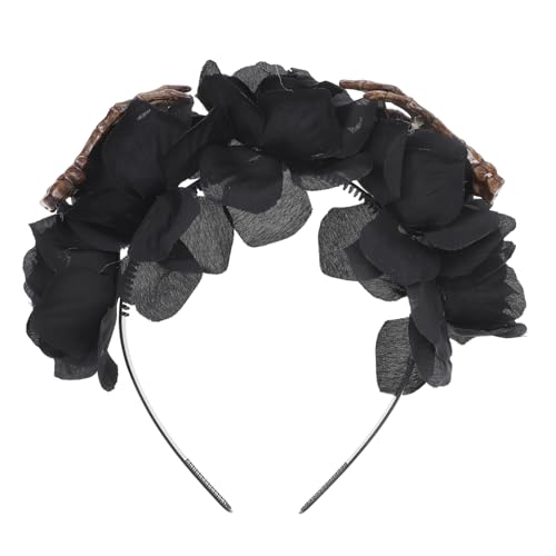 HAPINARY Halloween-haar-accessoires Halloween Schwarzes Blumenstirnband Haarreifen Halloween-blumen-stirnband Halloween-kopfbedeckung Haarpflegezubehör Gothic-kopfbedeckung Kopftuch Stoff von HAPINARY