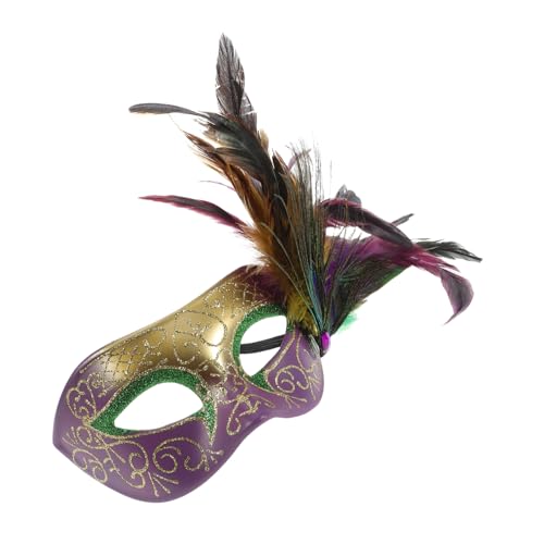 HAPINARY Karnevalsmaske Halloween Masken Karneval-färbemaske Prom Ball Spitzenmasken Halloween-kostümmasken Karnevalsoutfit Faschingskostüme Für Männer Halbe Maskerade-masken Feder von HAPINARY