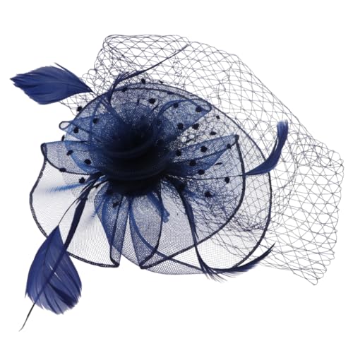 HAPINARY Performance-Kopfschmuck fasching kopfbedeckung fastnacht kopfbedeckung faschings kopfbedeckung Marineblauer Kopfschmuck mesh cap Party-Kopfbedeckung Kopfschmuck aus Netz Navy von HAPINARY