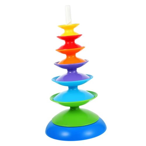 HAPINARY Stapelring Stapelkreis Spielzeug Babyspielzeug Balancierspiel Kinder Montessori Spielzeug Frühes Entwicklungsspielzeug Ringstapler Regenbogen Radstapler Kunststoff Bunt von HAPINARY