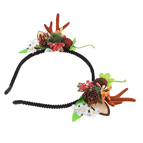 HAPINARY Zweig Geweih Stirnband Weihnachtsgeweih Stirnband Hirsch Kostüm Requisiten Weihnachtshaar-accessoire Hirsch Ohren Haarschmuck Für Kinder Haarspangen Aus Geweih Waldfee Kostüm Stoff von HAPINARY