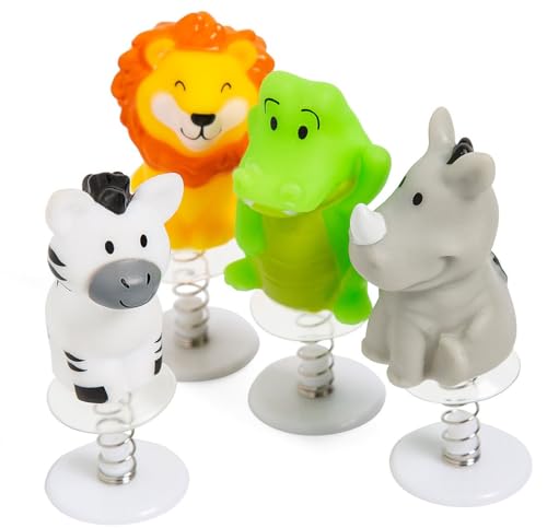 Pop-Up-Spielzeug mit Zoo-Tiermotiv, 12 Stück, 5,1 cm, Safari-Thema von HAPPY DEALS ~