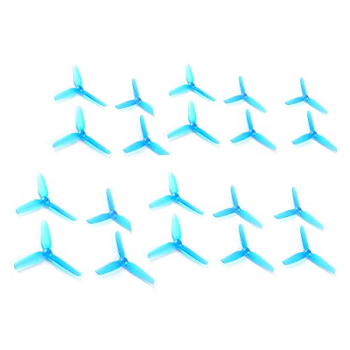 HAPPYMODEL 2.5 inch 65mm 1.5mm Shaft 3-Blade Toothpick Propeller Props Paddle for Larva-X FPV Racing Drone 1102/1103 Motor (10Pairs,Blue) von HAPPYMODEL