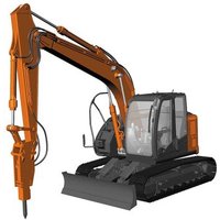 HASEGAWA 666109 1:35 Hitachi Excavator Zaxis 135US Hydraulic Breaker von HASEGAWA