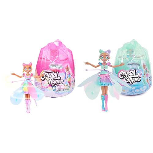 Crystal Flyers Rainbow Glitter - Fliegende Schimmernde Feen-Puppe & Crystal Flyers Kawaii Fliegende Fee von Hatchimals