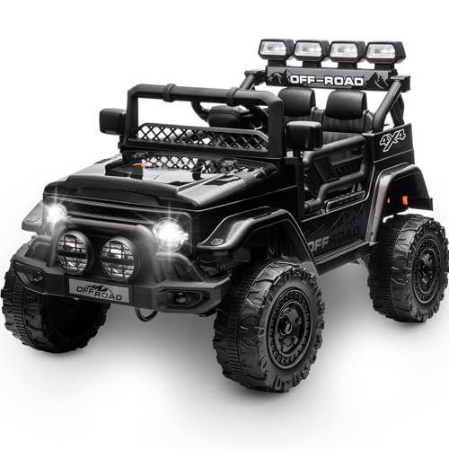 HAUSPROFI Kinder Elektroauto 12V, Elektroauto für Kinder mit 2,4G Fernbedienung, LED, Bluetooth, Musik, 3-5 km/h, Kinderauto Elektrisch, Elektro Kinderauto für ab 3 Jahren, Schwarz HAUSPROFI Kinder Elektroauto 12V, Elektroauto für Kinder mit 2,4G Fernbedienung, LED, Bluetooth, Musik, 3-5 km/h, Kinderauto Elektrisch, Elektro Kinderauto für ab 3 Jahren, Schwarz von HAUSPROFI