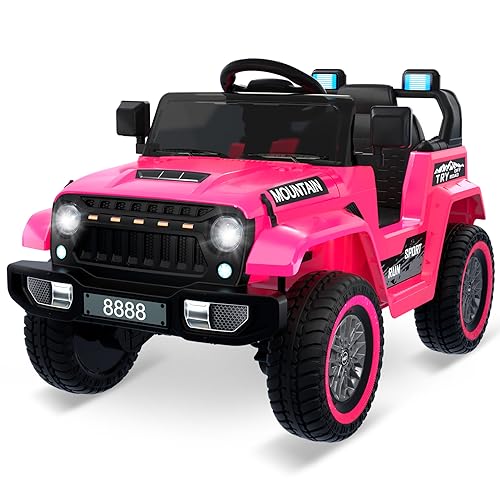 HAUSPROFI Kinder Elektroauto 12V, Elektroauto für Kinder mit 2,4G Fernbedienung, LED, Bluetooth, Musik, 3-5 km/h, Kinderauto Elektrisch, Elektro Kinderauto für ab 3 Jahren - Rosa HAUSPROFI Kinder Elektroauto 12V, Elektroauto für Kinder mit 2,4G Fernbedienung, LED, Bluetooth, Musik, 3-5 km/h, Kinderauto Elektrisch, Elektro Kinderauto für ab 3 Jahren - Rosa von HAUSPROFI
