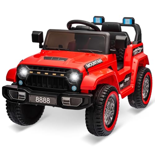 HAUSPROFI Kinder Elektroauto 12V, Elektroauto für Kinder mit 2,4G Fernbedienung, LED, Bluetooth, Musik, 3-5 km/h, Kinderauto Elektrisch, Elektro Kinderauto für ab 3 Jahren - Rot HAUSPROFI Kinder Elektroauto 12V, Elektroauto für Kinder mit 2,4G Fernbedienung, LED, Bluetooth, Musik, 3-5 km/h, Kinderauto Elektrisch, Elektro Kinderauto für ab 3 Jahren - Rot von HAUSPROFI