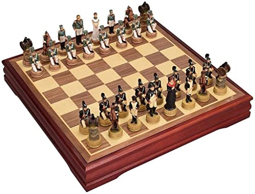 Familienspaß Holzschach High-End-Schach-Geschenkbox-Set Schach-Retro-Set Brettspielsammlung Tragbares Brett Eltern-Kind-Interaktionsspielzeug Kunsthandwerk von HAVVMK