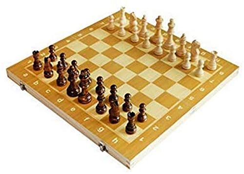 Gelegenheitsspiele, Wohnaccessoires, Schach, braunes Klappschach aus Holz, feine Verarbeitung, für Anfänger/Trainingsspiel, Schachspiel (braun, 39 x 39 x 3 cm) von HAVVMK