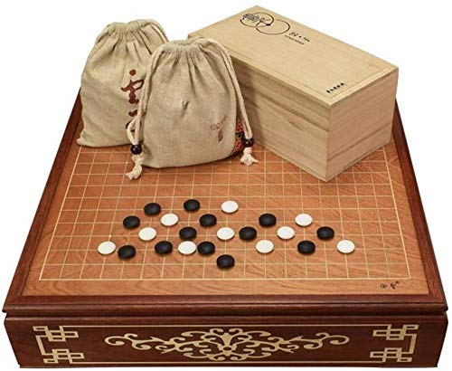 Gelegenheitsspiele Wohnaccessoires Go Set Erwachsene Drachenhirn Holz Schachbrett Klassisch Groß (Beige) von HAVVMK