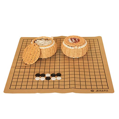 Go-Schachspiel-Set, mit zwei Go-Körben und Go-Brett aus Kunstleder, Schach-Go-Spielbrett, Geschenke für Männer und Teenager (A) von HAVVMK