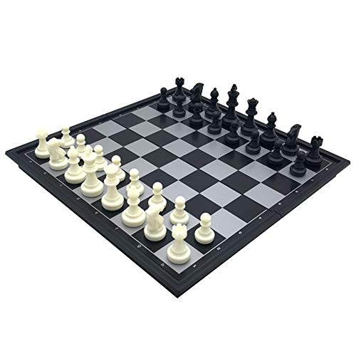 Internationales Schach, Klappschachbrett, Indoor-Spiele, Reisespiele, Faltbare magnetische Schachfiguren, Geschenk-Schachspiel von HAVVMK