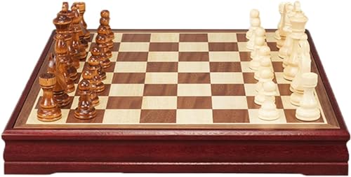 Internationales Schach Holzschachspiel Professionelles Schachbrett mit Schach- und Aufbewahrungsfächern Familienspiel Schachspiel Traditionelles Spiel Schachgeschenke von HAVVMK