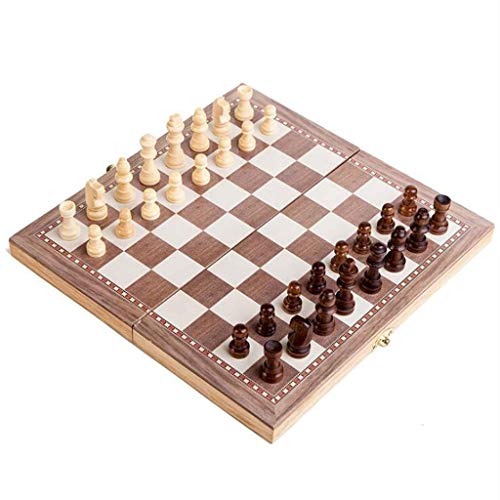 Internationales Schachbrett-Set, magnetisch, 3-in-1-Schachspiel aus Holz für Kinder, Reisespiele, Schach, Backgammon, Dame, Unterhaltung von HAVVMK