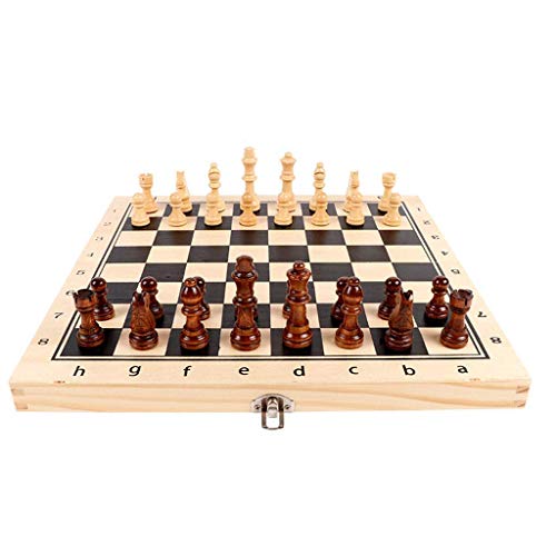 Internationales Schachbrett-Set, magnetisch, Holzschachspiel für Kinder mit klappbarem Schachbrett, Holzschachfiguren, Aufbewahrungsbox, Brettspiel aus Holz, 29 cm (29 cm) von HAVVMK