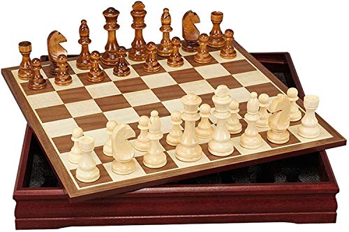 Internationales Schachbrett-Set, magnetisch, Massivholz für Kinder, zur Aufbewahrung und Lagerung hochwertiger professioneller Schach- und Kartenspiel-Sets aus Holz, traditionelle von HAVVMK