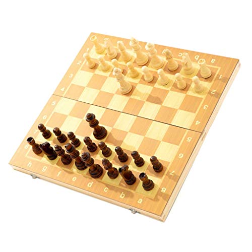 Internationales Schachbrett-Set, magnetisch, faltbar, aus Holz, mit internem Speicher, Schachbrett-Sammlung, tragbares Spiel, Geschenk, Schachbrettspiel, 39 cm von HAVVMK