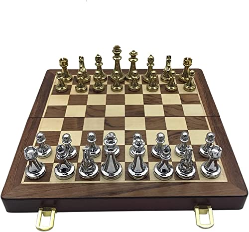 Klapp Schachbrett Metall Legierung Schach Schach Spiel Set Schachbrett Geschenk Unterhaltung internationale Schach von HAVVMK