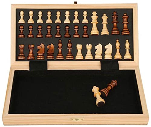 Magnetisches Schachspiel aus Holz, Stücke, Set, Brett, Faltbare Schachfiguren, Sammlung, tragbares Brett, AdultTravel International Chess von HAVVMK