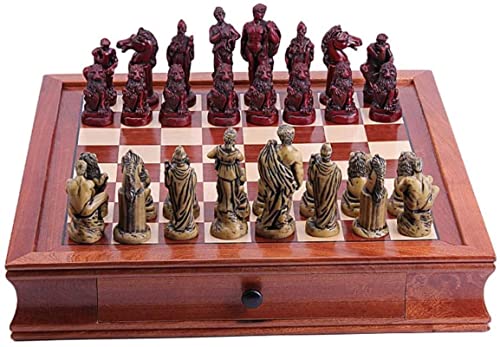 Reiseschachspiel, klassisches antikes Rom, Holzschachbrettfiguren, Schachbrettspiel, Teenager- und Erwachsenengeburtstagsgeschenk von HAVVMK