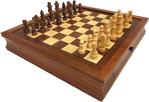 Schach Hölzernes Internationales Schachspiel Handgefertigtes Schachspiel Mit Magnetischen Schachfiguren Und Schublade Großes Klassisches Retro-Schachspiel Für Erwachsene Schachbret von HAVVMK