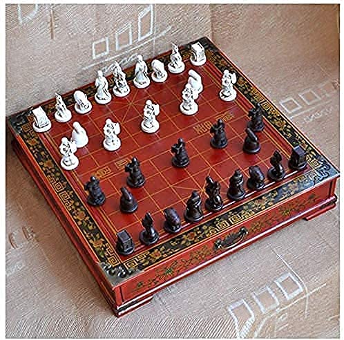 Schach Holztischschach Chinesische Schachspiele Schachfigur aus Kunstharz Weihnachtsgeburtstag Premiumgeschenke Unterhaltung Brettspiel Schachspiel, Internationales Schach von HAVVMK