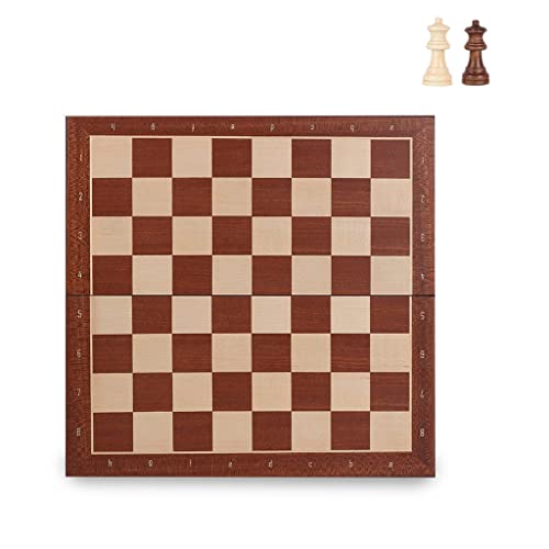 Schach Magnetisches Schachspiel aus Holz, 13 Zoll tragbares Schachbrett mit Spielsteinen, Stauraum, zusammenklappbares Reiseschachspiel für Erwachsene und Profis, Schachbrettset von HAVVMK