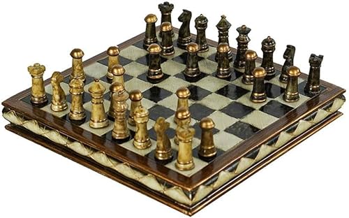 Schachbrett-Set, magnetisches Schachspiel, Brettspiele, Schachspiel, 25,5 x 25,5 cm, Kunstharz-Ornamente, Standard-Schachspielbrett-Set mit handgefertigten Figuren und Aufbewahrung von HAVVMK