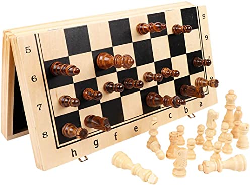 Schachspiel, Schach, 39 cm, großes magnetisches Turnier-Schachbrettspielset aus Holz von Staunton mit handgefertigter Schachfigur und Aufbewahrungsfächern, 2 zusätzlichen Königinne von HAVVMK