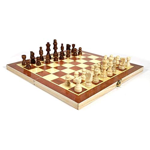 Schachspiel, Schach, faltbar, aus Holz, internationales Schachspiel, Figuren-Set, Brettspiel, lustiges Spiel, Schachfiguren-Sammlung, tragbares Brett für unterwegs von HAVVMK