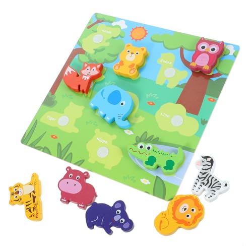 1 Satz lernspiel Puzzle Tier Puzzle für holzpuzzles tierpuzzle Puzzles aus Holz Rätsel für Lernspielzeug für Holzrätsel HAWILLOSCH von HAWILLOSCH