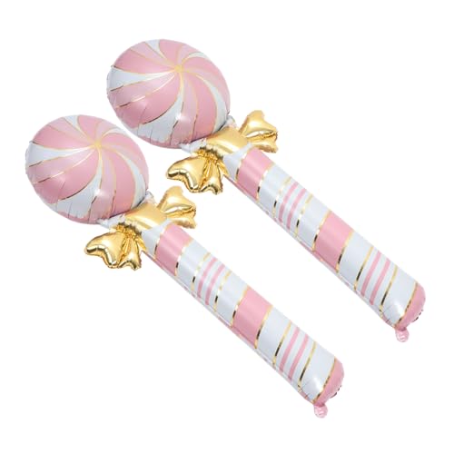 2St Zuckerstangenballons Zuckerstange Ballon Weihnachtsballon party dekoration weihnachtsdekoration Dekorationen für Partyballons dekorativer Partyballon Aluminiumfolie Rosa HAWILLOSCH von HAWILLOSCH