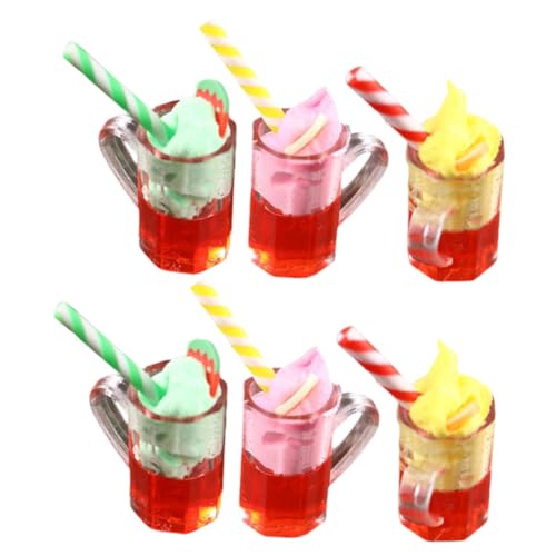 6 Stück Mini Becher Für Wassermelonensaft Slushie Becher EIS Mini Küchenzubehör Mini Miniatur Puppenhaus Zubehör Mini Ornament HAWILLOSCH von HAWILLOSCH