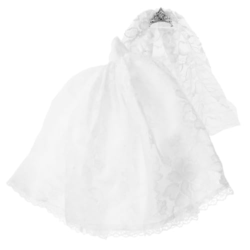 HAWILLOSCH 1 Hochzeitskleid Und Schleier Prinzessinnen Hochzeit Hochzeit Mit Schleier Für Mädchen Weißes Polyester von HAWILLOSCH