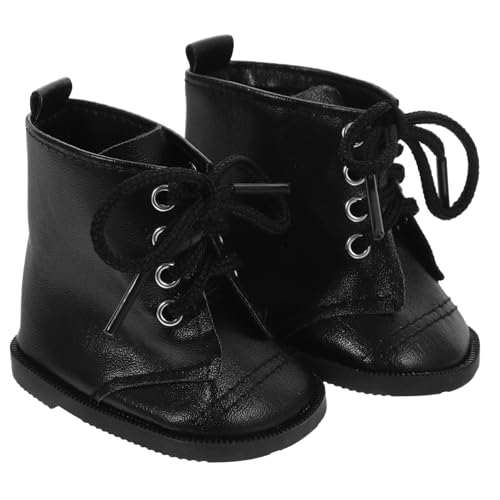 HAWILLOSCH 1 Paar Puppenstiefel Spielzeugpuppenschuhe Puppe Dekorative Schuhe Mini-Schuhe Spielzeug Schuhe Dekore Puppe Schuhe Dekor Mini-schuhverzierung Puppenzubehör Mini-Puppen-dekor Black von HAWILLOSCH