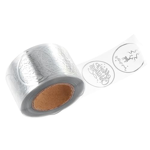 HAWILLOSCH 1 Rolle Schneeflocke-Karten-Aufkleber Weihnachtsgeschenketiketten Aufkleber Für Briefumschläge Kreis Aufkleber Transparenter Weihnachtsaufkleber Weihnachtsverpackungsaufkleber PVC von HAWILLOSCH