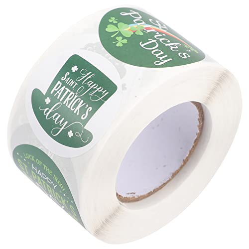 HAWILLOSCH 1 Rolle St. Patrick-Aufkleber Umschlag Verschlussetikett Aufkleber Für Geschenketiketten St. Paddys Tag Patrick-geschenkaufkleber St. Patricks Geschenkaufkleber Patrick Tag Plastik von HAWILLOSCH