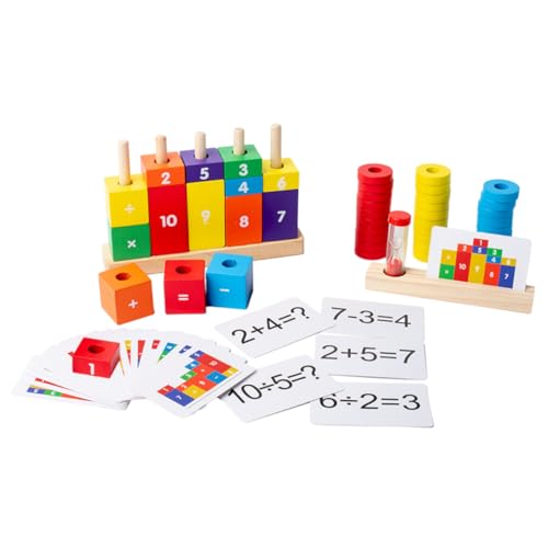 HAWILLOSCH 1 Satz Bausteine ​​für Vorschulkinder Holzspielzeug Lernspielzeug Für Mathematik Frühpädagogisches Spielzeug Kinderspielzeug Zählspielzeug Aus Holz Rechenspielzeug Sand Colorful von HAWILLOSCH