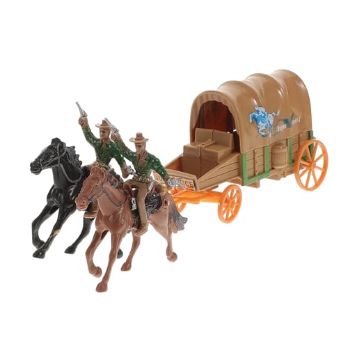 HAWILLOSCH 1 Satz Cowboy-Kultur-sammelspielzeug Wildwestfiguren Reitfiguren Spielzeug Action Figur Wagen Miniaturdekoration Pferdefiguren Spielset Spielzeugsoldaten Westliches Modell Plastik von HAWILLOSCH